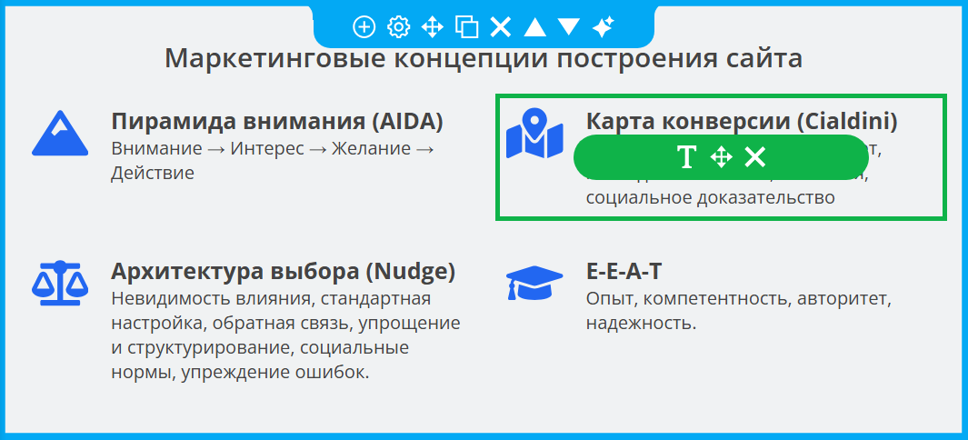 Пример блока с панелью управления